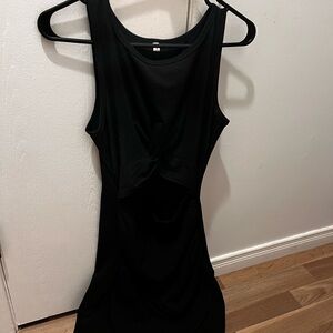 Amazon Black Sleeveless Twist-Front Mini Dress